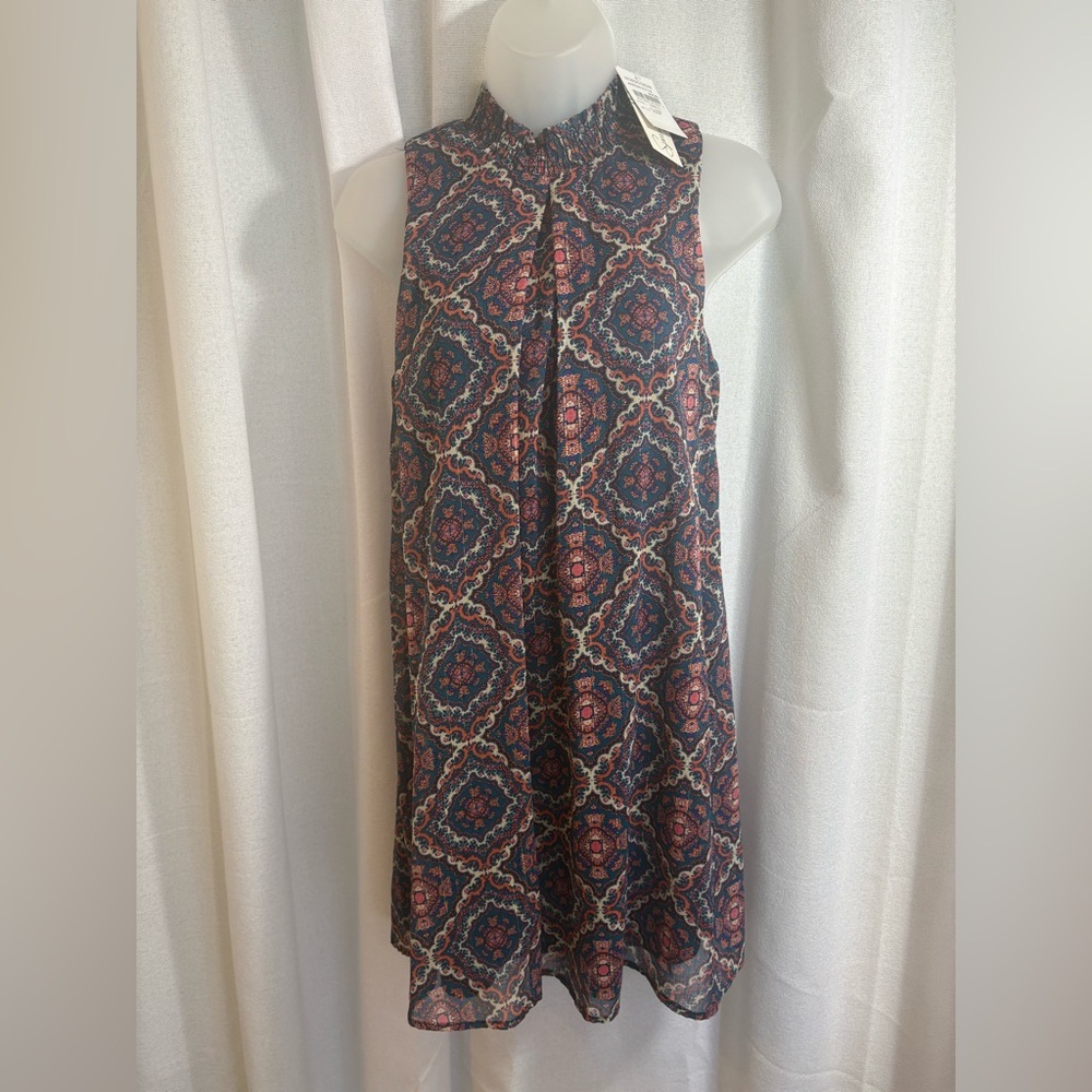 Speechless Tunic Geometric Chiffon Dress NWT Nordstrom Size Small 0381